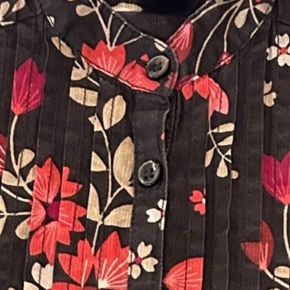 Vtg GAP Toddler Brown Dress Floral Button-Front‎ Dress |Sz 4/5 Baby Girl Cotton - Picture 2 of 6